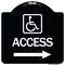 Signmission Access W/ Updated Isaand Right Arrow Heavy-Gauge Aluminum Architectural Sign, 18" H, BW-1818-24357 A-DES-BW-1818-24357 - alternate 1